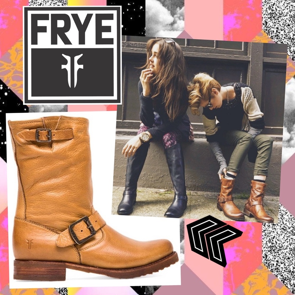 FRYE Veronica Short Camel Slouchy Shortie Booties